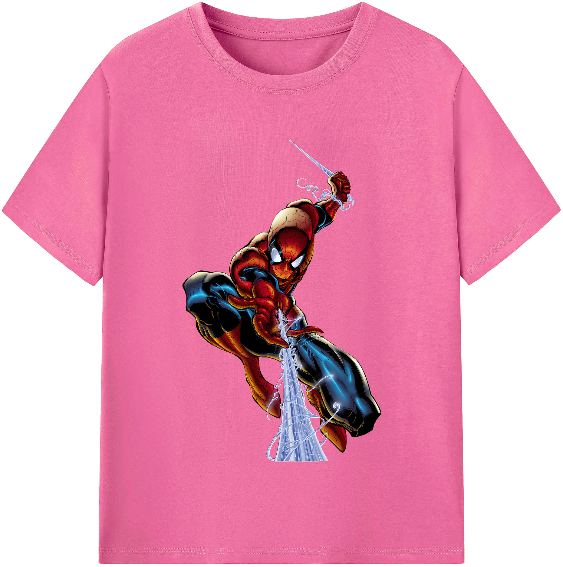 （画像用） Spider Man スパイダーマン レディースカジュアルプリントTシャツ（綿100％）